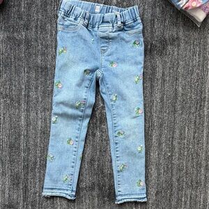 GAP Kids Light Blue Jeans with Floral Embroidery